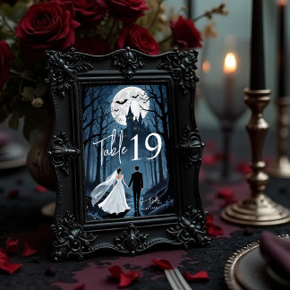 Wedding Couple Spooky Forest Toward Haunted Castle Kaart