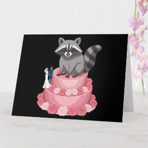 Wedding Crashing Raccoon Feral Felicitaties Kaart
