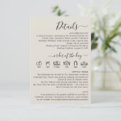 Wedding Cream Details Informatiekaartje (Staand voorkant)