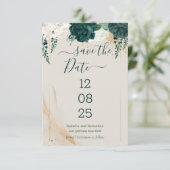 Wedding Cream Save the Date Emerald Green (Staand voorkant)