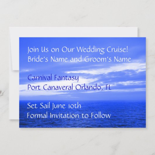 Wedding Cruise Ship Ocean | Datum opslaan Save The Date (Achterkant)