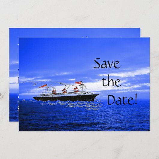 Wedding Cruise Ship Ocean | Datum opslaan Save The Date (Voorkant / Achterkant)