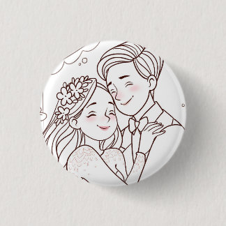 Wedding cute badge ronde button 3,2 cm