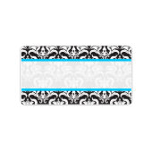 Wedding Damask Light Blue Mailing Labels (Voorkant)