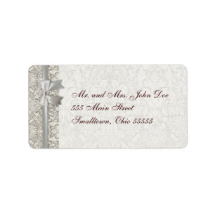 Wedding Damask Vintage White Wedding Old Lace Etiket