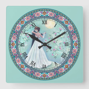 Wedding Dance Roman Numeral Vierkante Klok