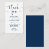 Wedding Dank je, modern script, Classy Navy Blue Informatiekaartje (Voorkant / Achterkant)