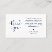 Wedding Dank je, modern script, Classy Navy Blue Informatiekaartje (Voorkant)