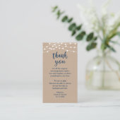 Wedding Dank je, Rustic String Lights Kraft Encl Informatiekaartje (Staand voorkant)