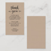 Wedding Dank je wel, Modern Rustic Brown Kraft Informatiekaartje (Voorkant / Achterkant)