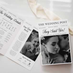 Wedding Day Custom Krant Programma Boekje