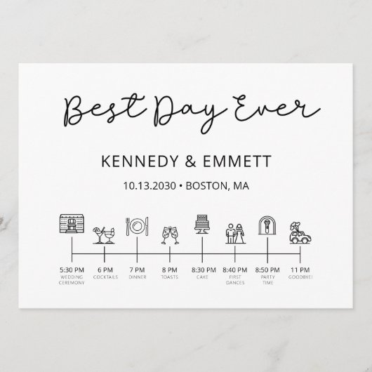 Wedding Day Timeline Program Programma (Voorkant)