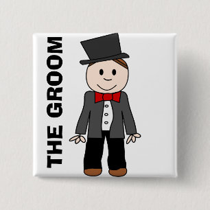 Wedding, de groom, bachelor party, stag party vierkante button 5,1 cm