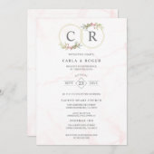 Wedding Delicate Romantic Flower Garland Pastel  Kaart (Voorkant / Achterkant)