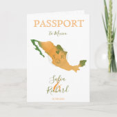 Wedding Destination Passport Mexico Map Waterverf (Voorkant)
