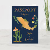 Wedding Destination Passport Mexico Map Waterverf (Voorkant)