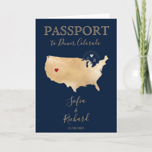 Wedding Destination Passport US Map Colorado