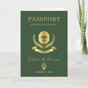Wedding Destination Passport Wereldkaart Uitnodigi