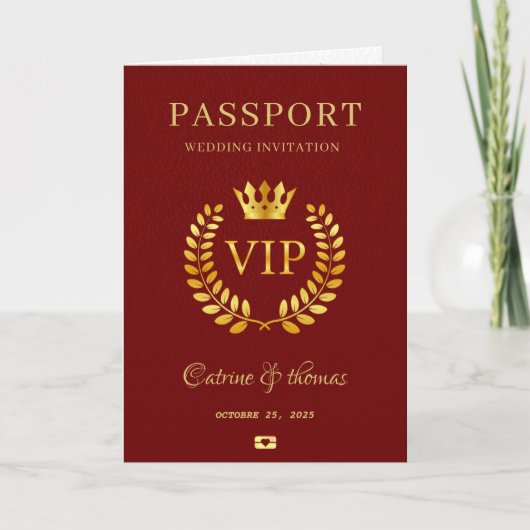 Wedding Destination Red Passport Wereldkaart VIP (Voorkant)
