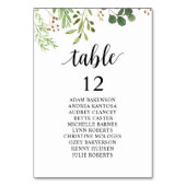 Wedding Dinner, gastzitje, Greenery Kaart (Achterkant)