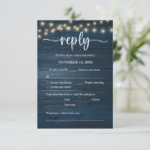 Wedding Dinner RSVP, meal options, song request Informatiekaartje (Staand voorkant)