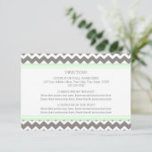 Wedding Direction Cards Mint Gray Chevron Informatiekaartje (Staand voorkant)