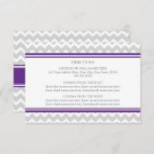 Wedding Direction Kards Paars Gray Chevron Informatiekaartje (Voorkant / Achterkant)