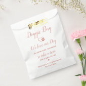 Wedding Doggie Personaliseer Roos Gold Pet-behande Bedankzakje (Gezegeld)