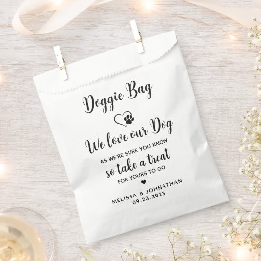Wedding Doggie Personalized Biscuit Bar Pet Tredes Bedankzakje (Geknipt)