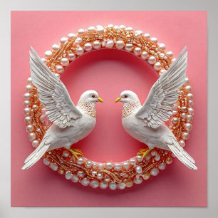 Wedding Doves Art Poster