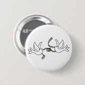 Wedding Doves met Rings Button (Voorkant /achterkant)