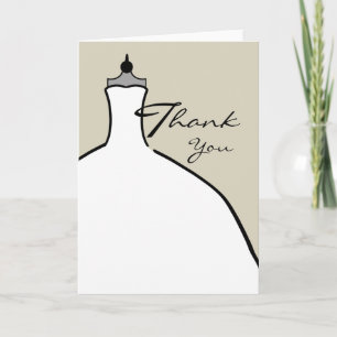 Wedding Dress Thank You - Custom Background Color Bedankkaart