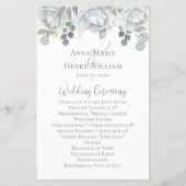 Wedding Dusty Blue Elegant Floral Ceremony Roos (Voorkant)