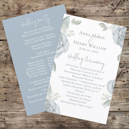 Wedding Dusty Blue Elegant Floral Ceremony Roos