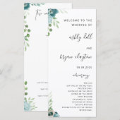 Wedding Dusty Bule Floral Programma (Voorkant / Achterkant)