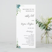 Wedding Dusty Bule Floral Programma (Staand voorkant)