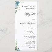 Wedding Dusty Bule Floral Programma (Voorkant)