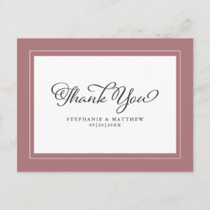 Wedding Dusty Roos Chic Modern Borders Briefkaart
