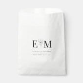 Wedding Elegant Chic Modern Monogram Foliage Bedankzakje (Voorkant)