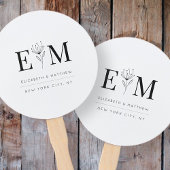 Wedding Elegant Chic Modern Monogram Foliage Handwaaier