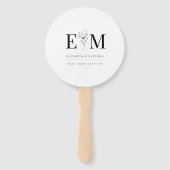 Wedding Elegant Chic Modern Monogram Foliage Handwaaier (Achterkant)