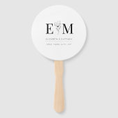 Wedding Elegant Chic Modern Monogram Foliage Handwaaier (Voorkant)