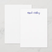 Wedding Elegant Creative Classical Blue White Notitiekaartje (Voorkant / Achterkant)