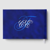 Wedding Elegant Floral Royal Blue Gold Gastenboek (Achterkant)