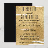 Wedding Elegant Gold en Black Kaart (Voorkant / Achterkant)