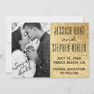 Wedding Elegant Gold en Black Save The Date