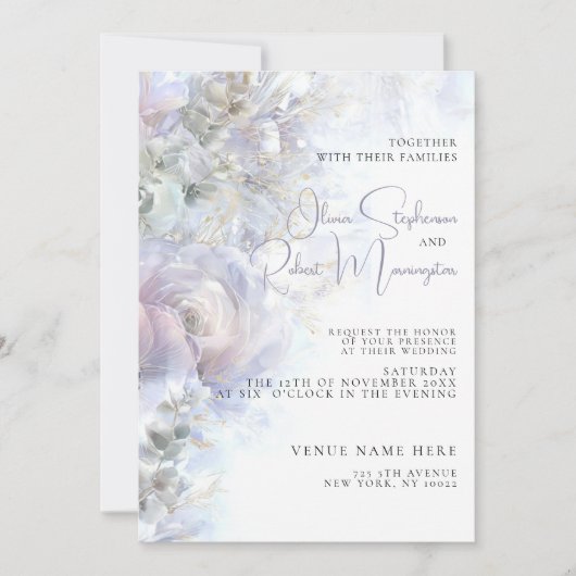 Wedding | Elegant Peonies Kaart (Voorkant)