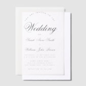 Wedding Elegant Script Calligraphy Translucent  Vellum Uitnodigingen (Offset)