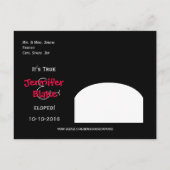 Wedding Elopement Aankondiging Briefkaart - rode a (Achterkant)