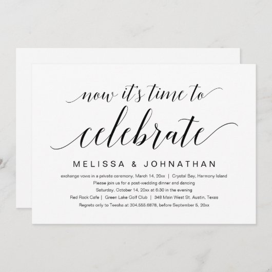 Wedding Elopement, nu is het tijd om te vieren Kaart (Voorkant / Achterkant)